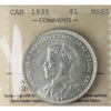 1935 Canada Dollar ICCS Certified MS65 (XVV 143)