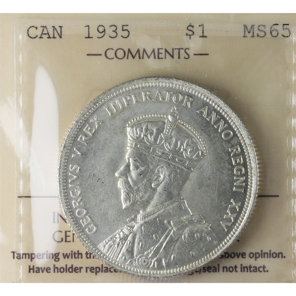 1935 Canada Dollar ICCS Certified MS65 (XVV 143)