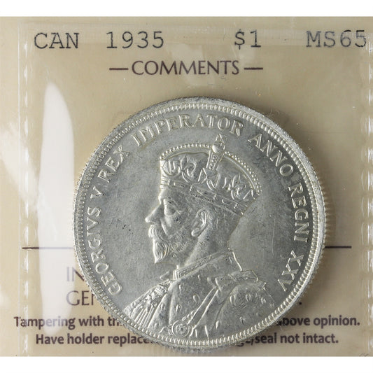 1935 Canada Dollar ICCS Certified MS65 (XVV 143)
