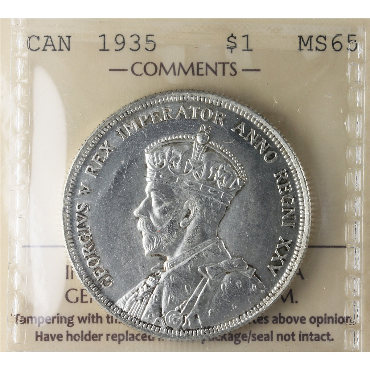 1935 Canada Dollar ICCS Certified MS65 (XSI 141)