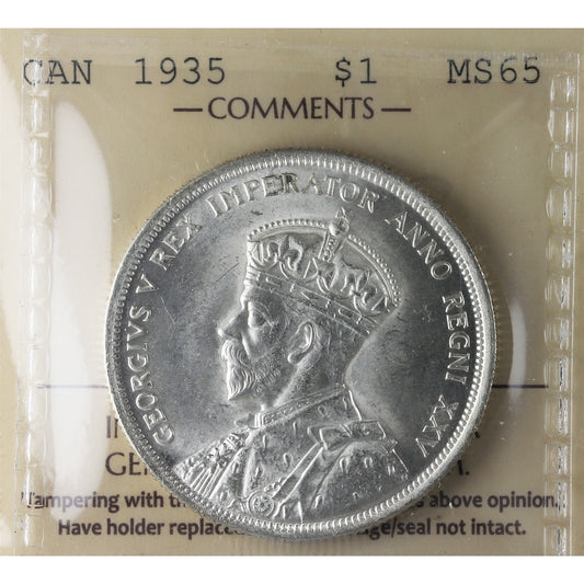 1935 Canada Dollar ICCS Certified MS65 (XHI 002)