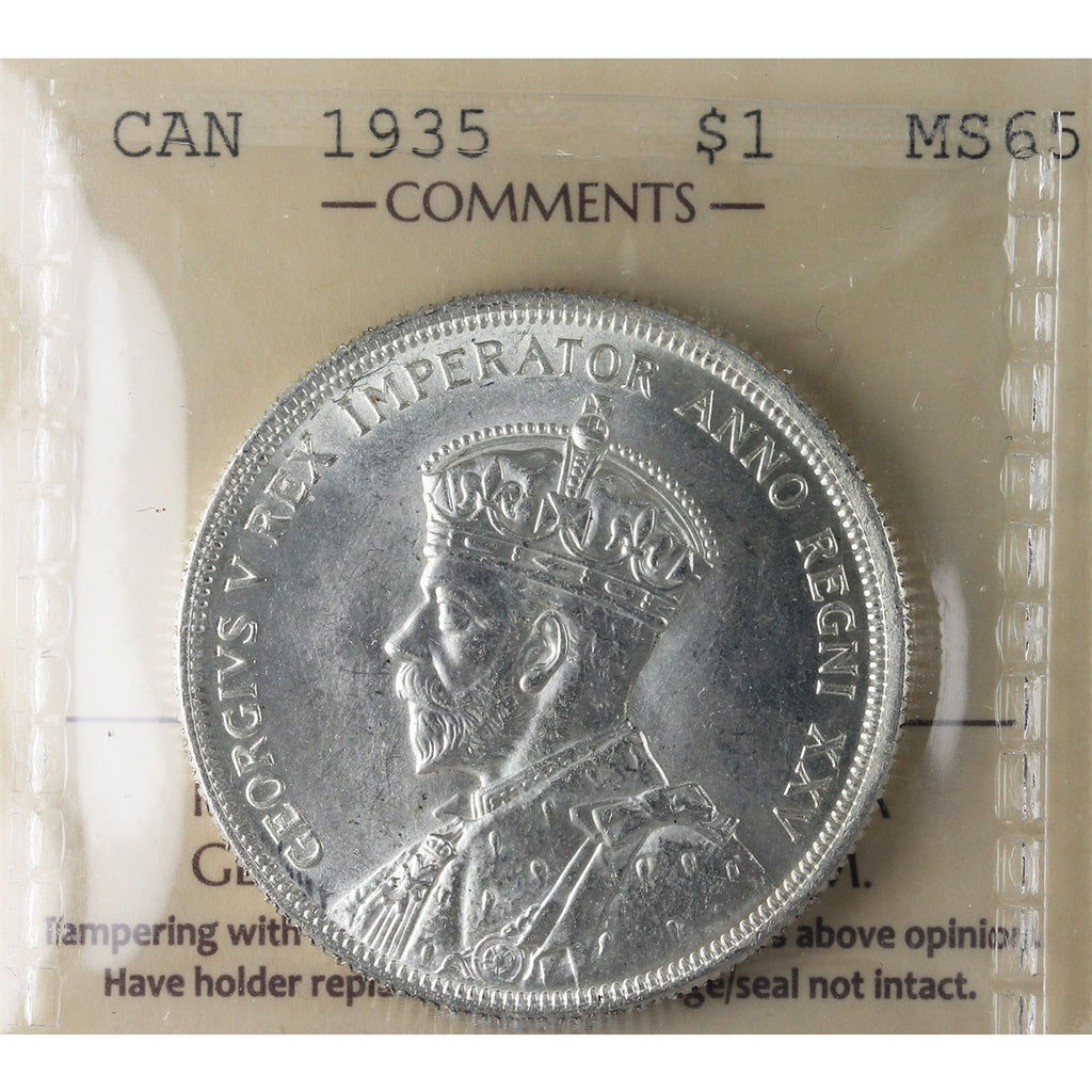 1935 Canada Dollar ICCS Certified MS65 (XCZ 593)