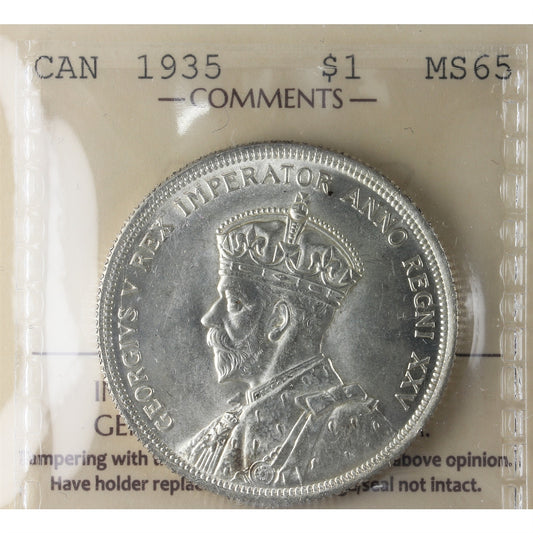 1935 Canada Dollar ICCS Certified MS65 (XXG 013)