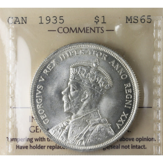 1935 Canada Dollar ICCS Certified MS65 (XAM 026)