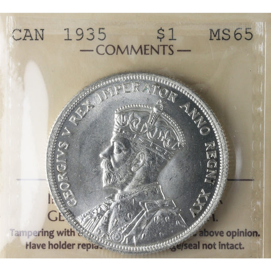 1935 Canada Dollar ICCS Certified MS65 (XHT 006)
