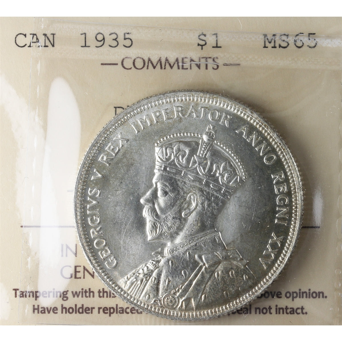 1935 Double XXV Canada Dollar ICCS Certified MS65 (XSW 722