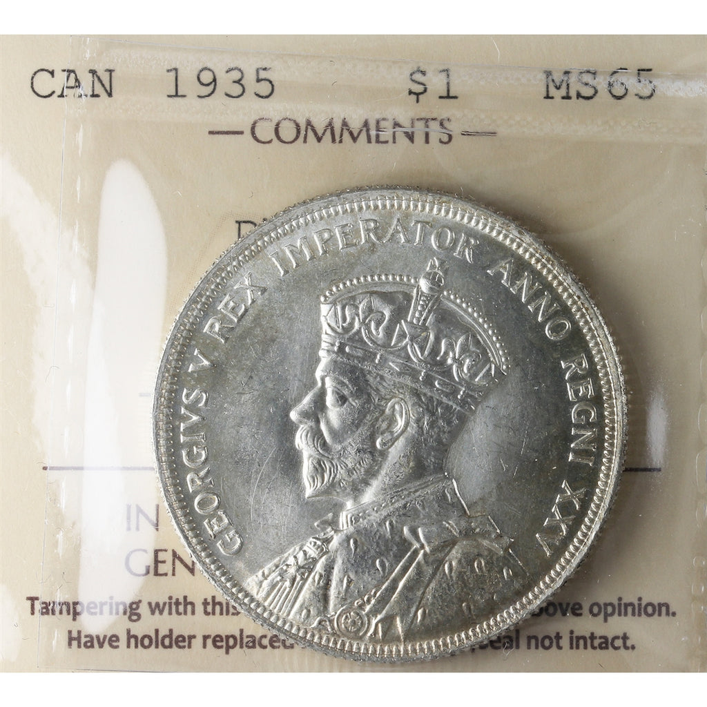 1935 Double XXV Canada Dollar ICCS Certified MS65 (XSW 722)