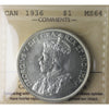 1936 Canada Dollar ICCS Certified MS64 (XXP 345)