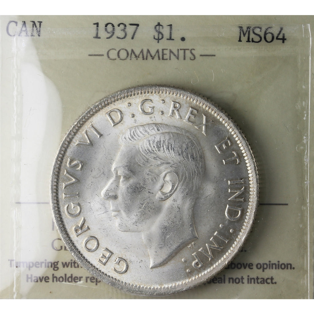 1937 Canada Dollar ICCS Certified MS64 (XEZ 728)