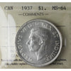 1937 Canada Dollar ICCS Certified MS64 (XKX 158)