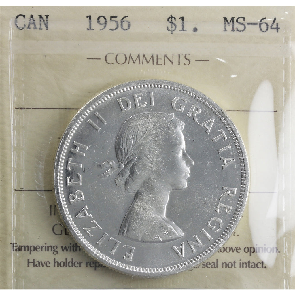 1956 Canada Dollar ICCS Certified MS64