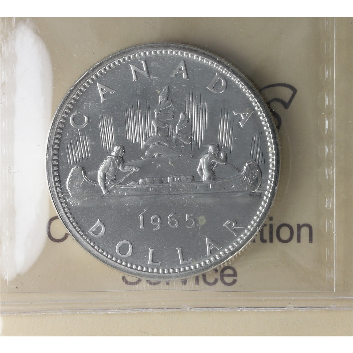 1965 Small Beads Blunt 5 (Type 2) Canada Dollar ICCS Certified PL66 Cameo