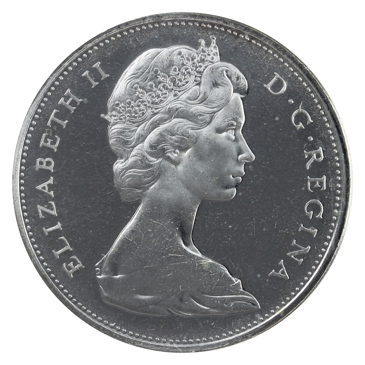 1965 Small Beads Blunt 5 (Type 2) Canada Dollar ICCS Certified PL66 Cameo