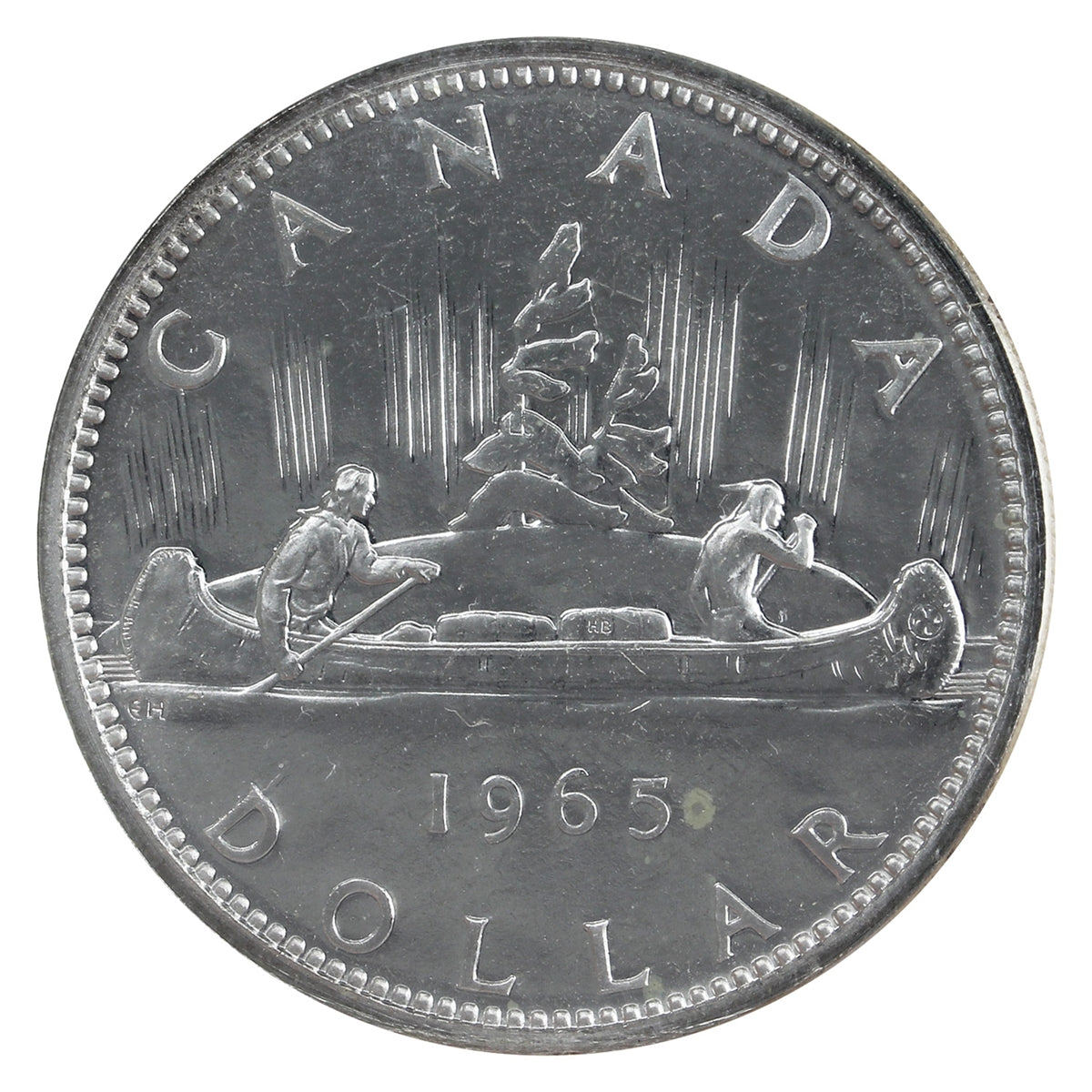 1965 Small Beads Blunt 5 (Type 2) Canada Dollar ICCS Certified PL66 Cameo