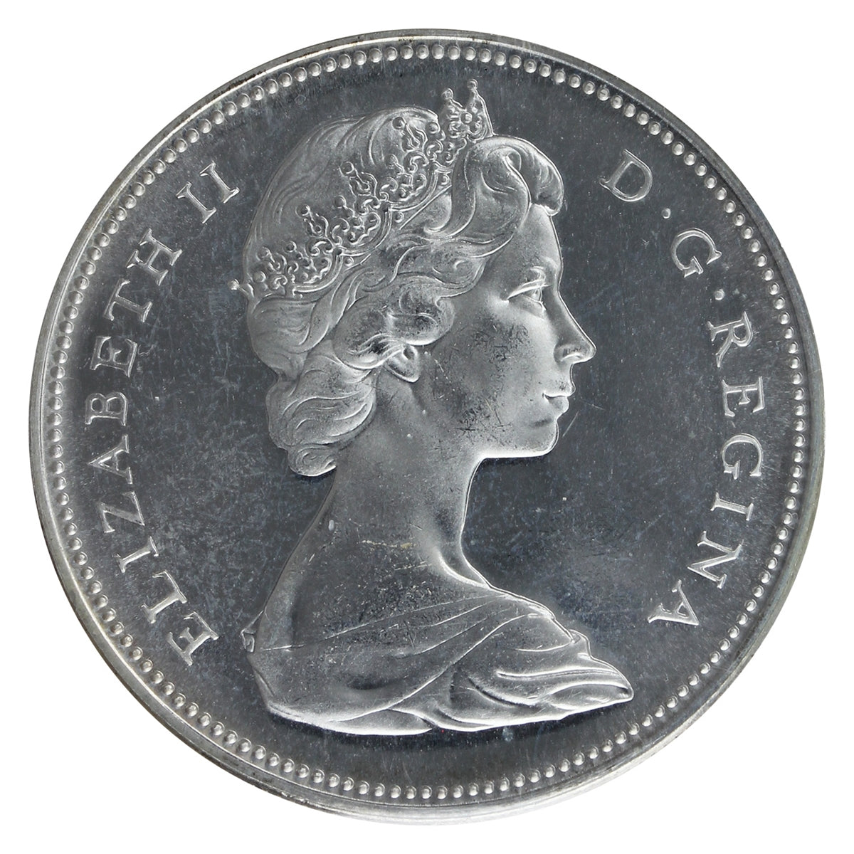 1966 Large Beads Canada Dollar ICCS Certified PL66 Cameo