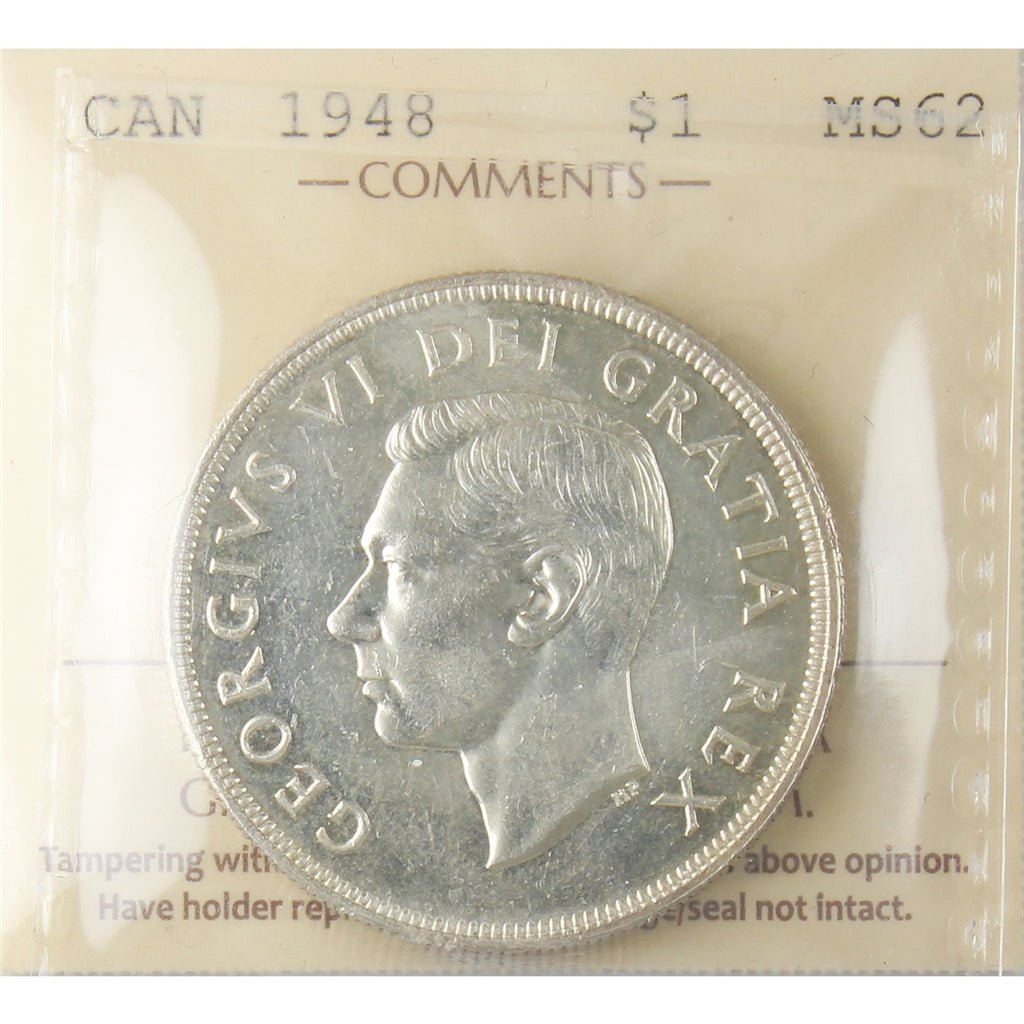 1948 Canada Dollar ICCS Certified MS62 (XXR 509)