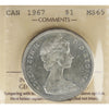 1967 Canada Dollar ICCS Certified MS65