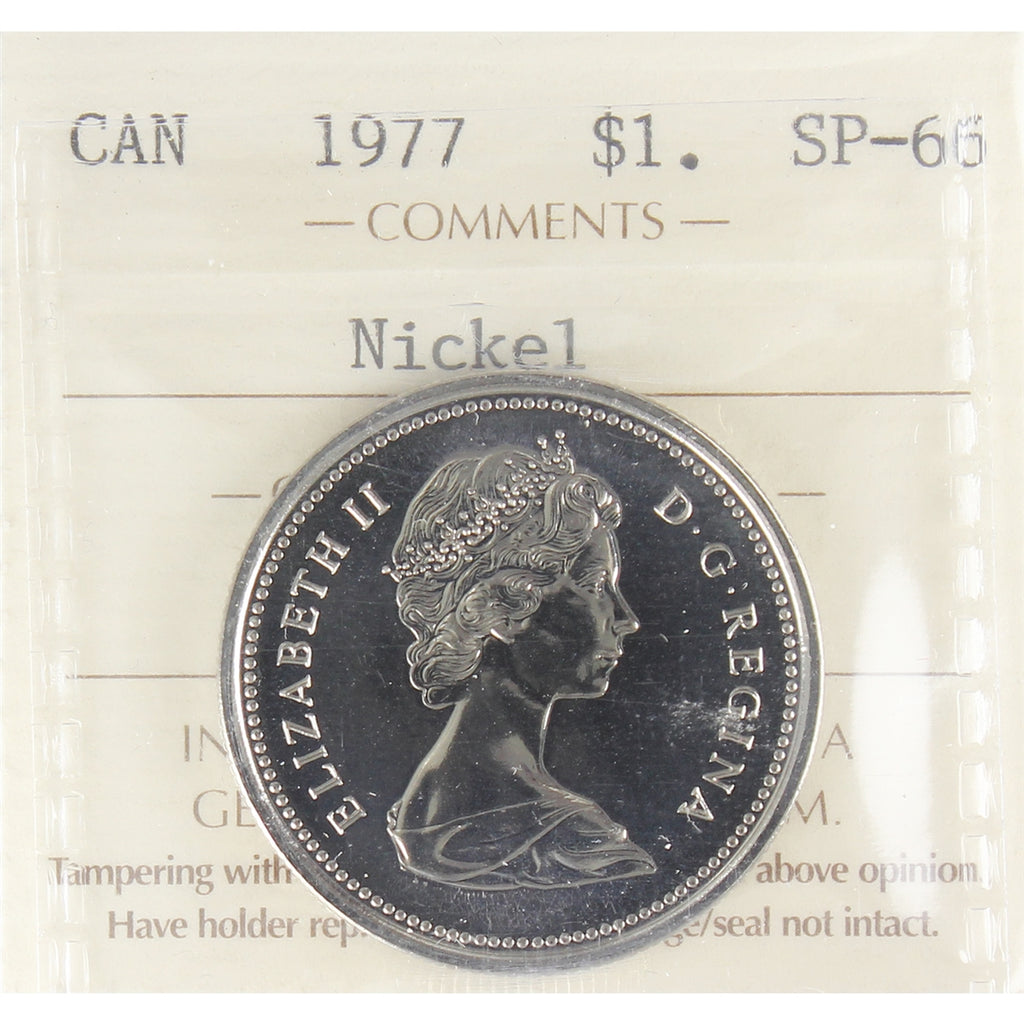 1977 Canada Nickel Dollar ICCS Certified SP66