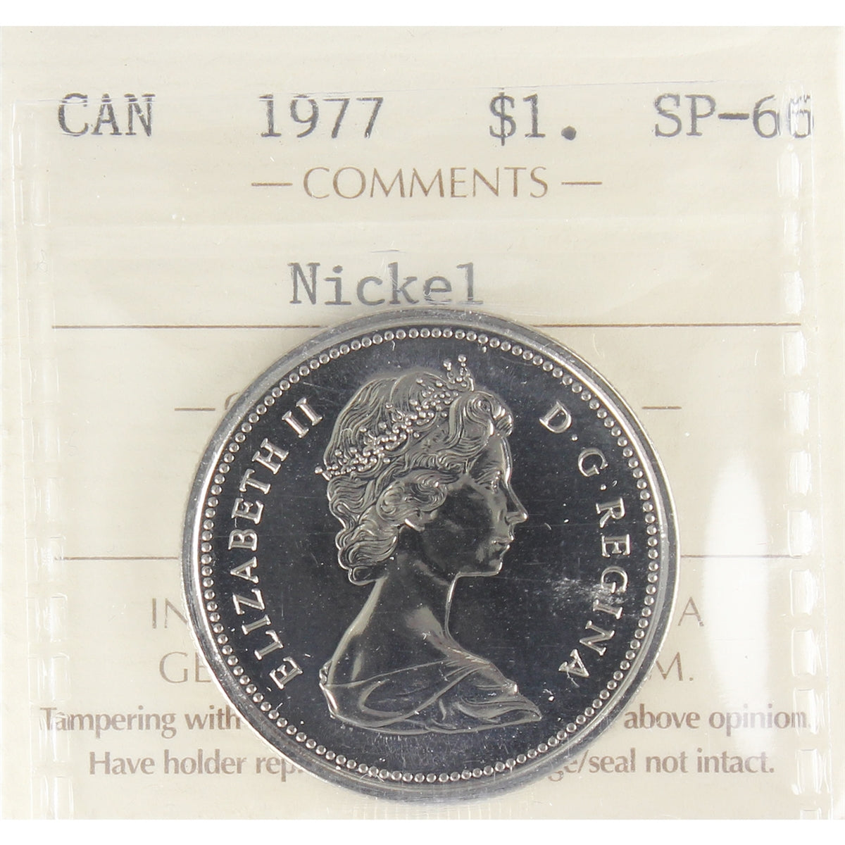 1977 Canada Nickel Dollar ICCS Certified SP66