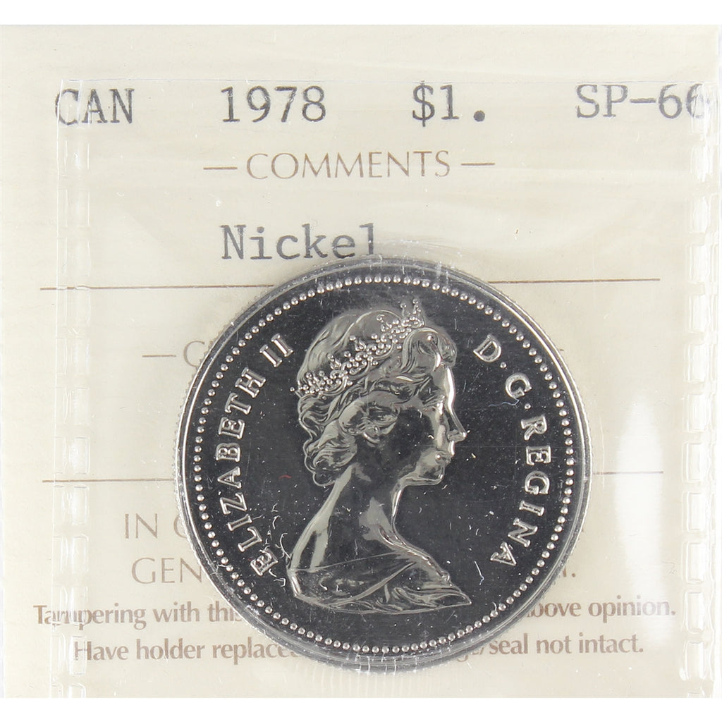 1978 Canada Nickel Dollar ICCS Certified SP-66
