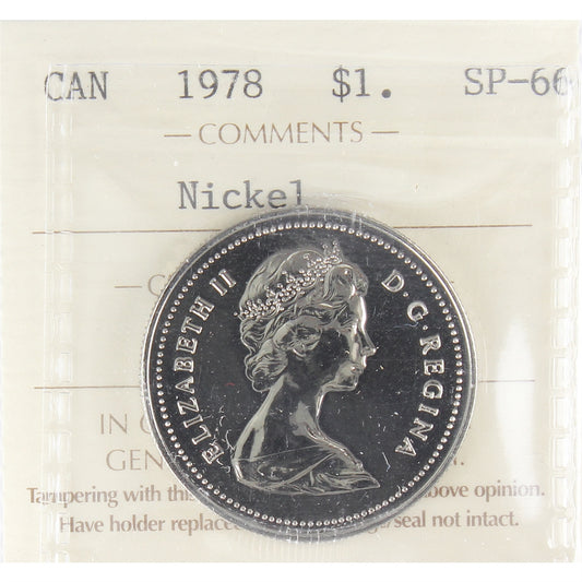 1978 Canada Nickel Dollar ICCS Certified SP-66