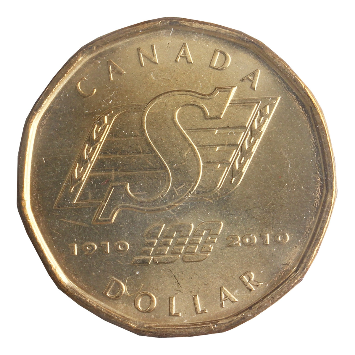 2010 Saskatchewan Roughriders Canada Loon Dollar ICCS Certified MS64