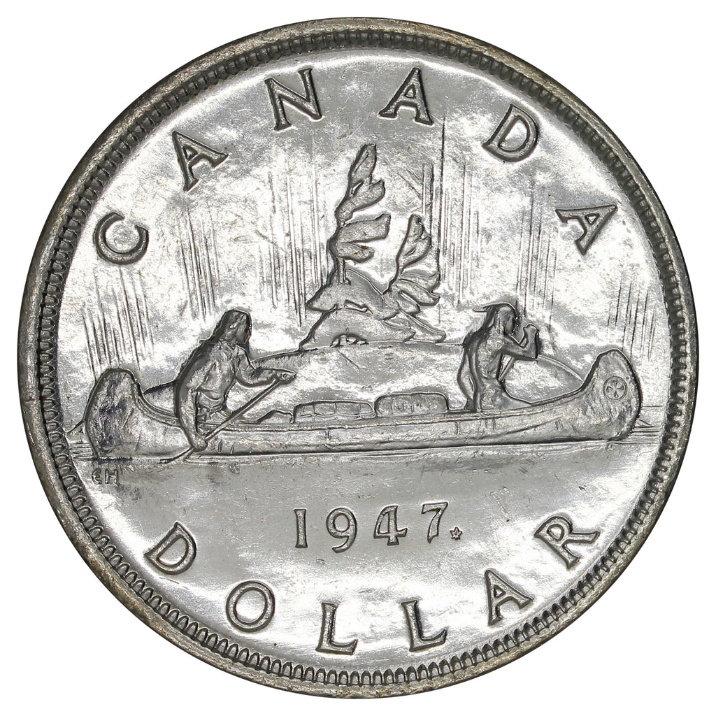 1947 2x HP Maple Leaf Dollar UNC+ (MS62) $