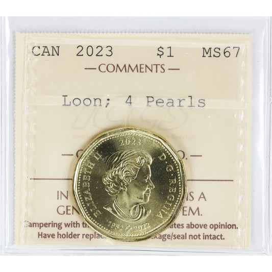 2023 4 Pearls Canada Loon Dollar ICCS Certified MS67