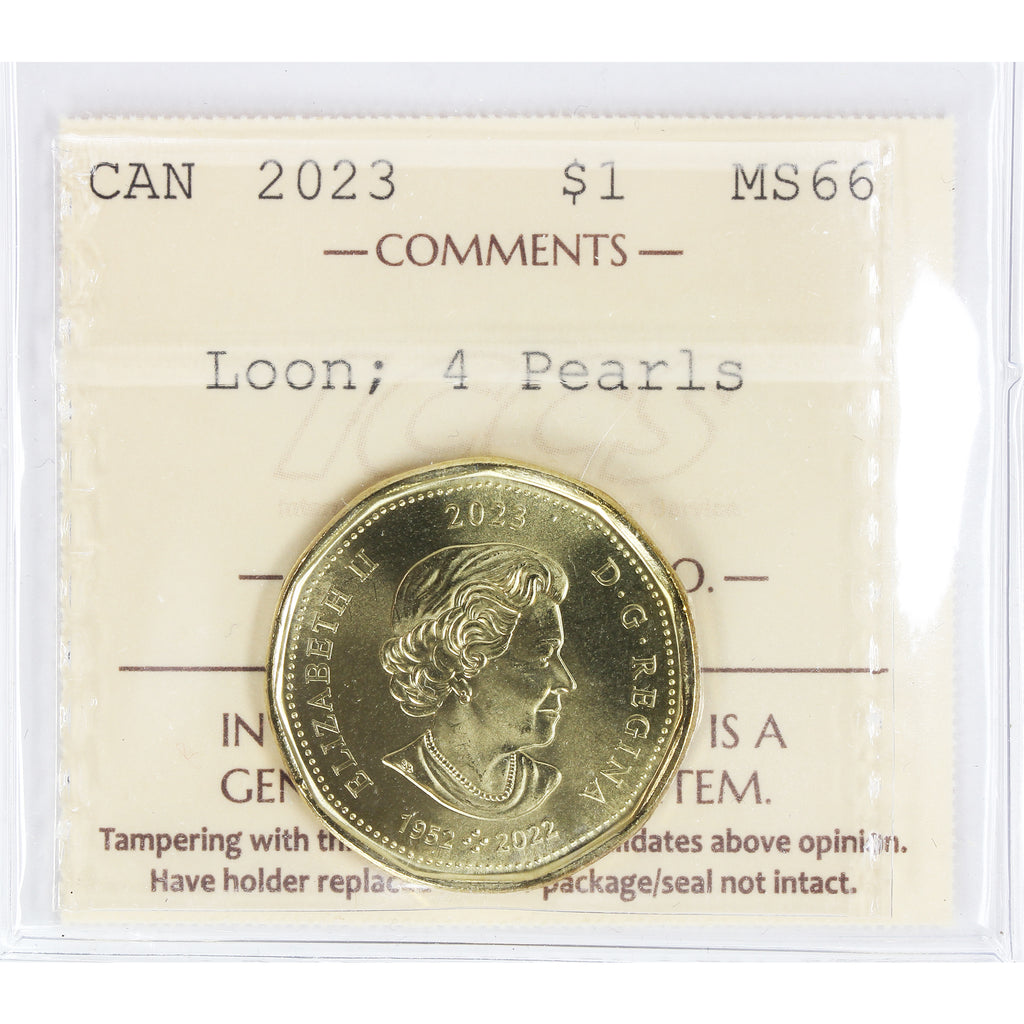 2023 4 Pearls Canada Loon Dollar ICCS Certified MS66