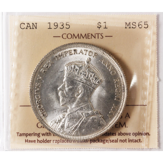 1935 Canada Dollar ICCS Certified MS65 (XAM 028)