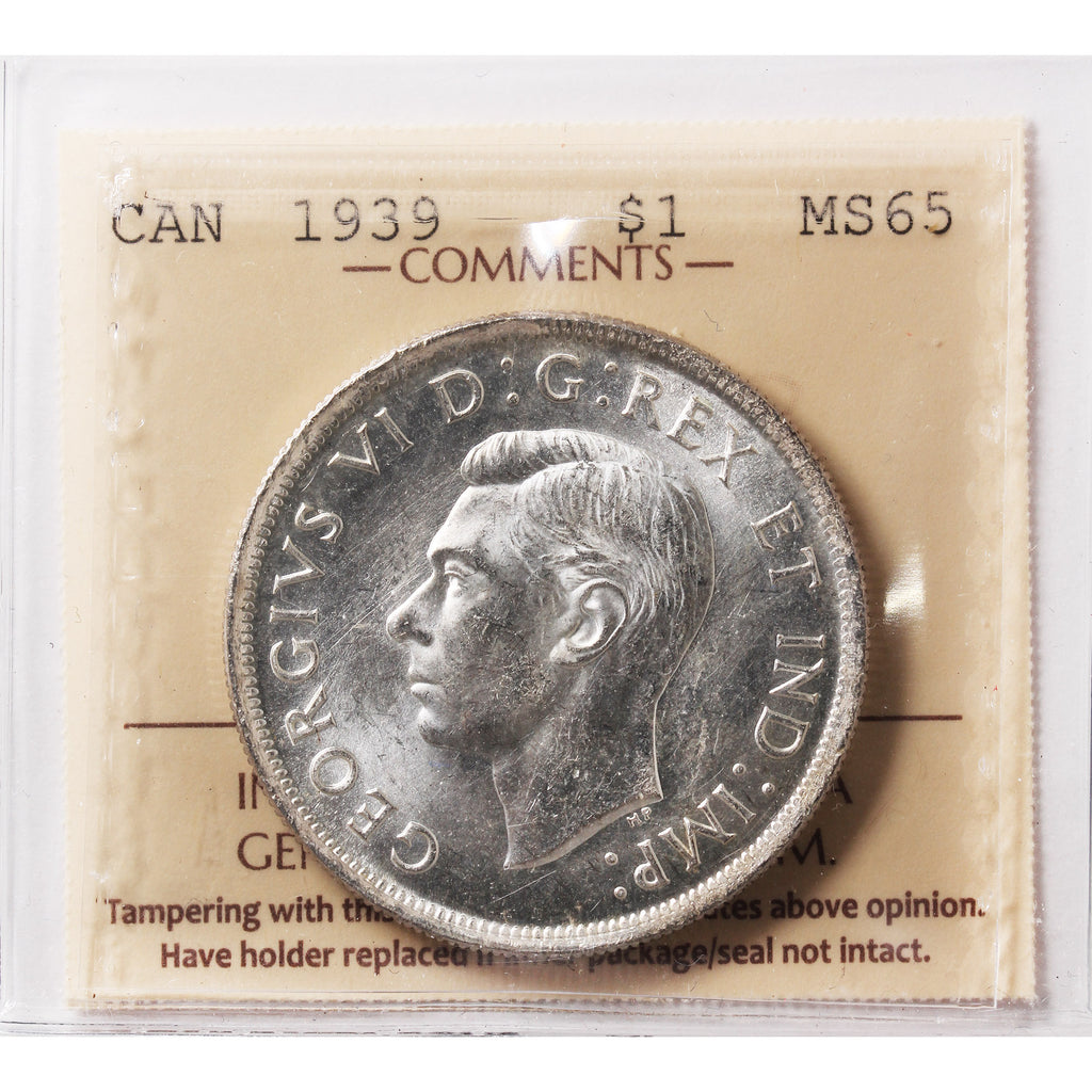 1939 Canada Dollar ICCS Certified MS65 (XHT 026)