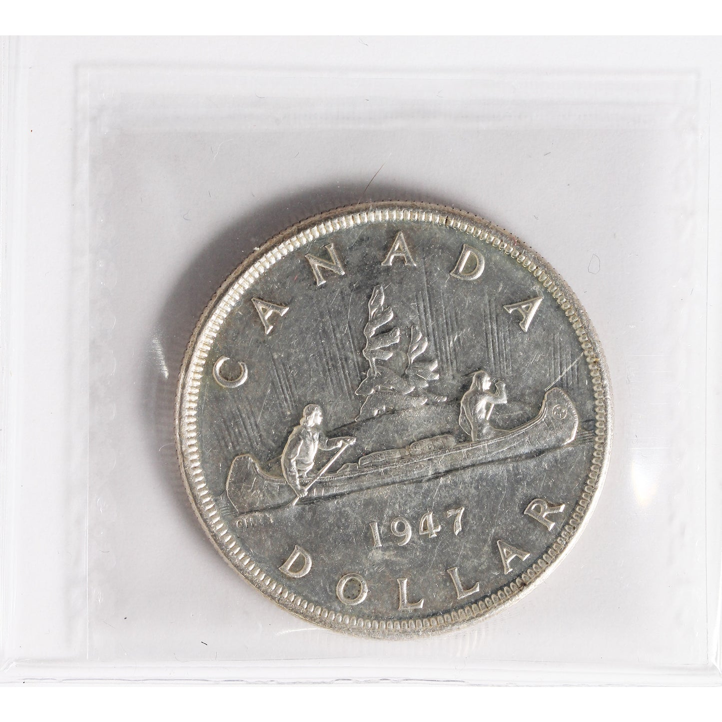 1947 Blunt 7, 7/7 Canada Dollar ICCS Certified AU55