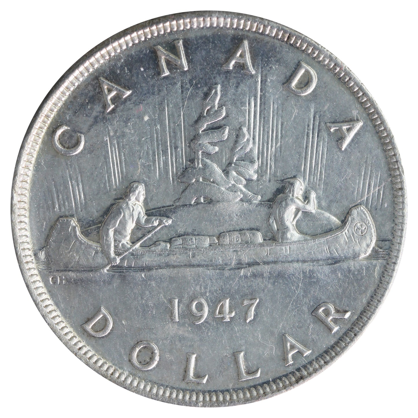1947 Blunt 7, 7/7 Canada Dollar ICCS Certified AU55