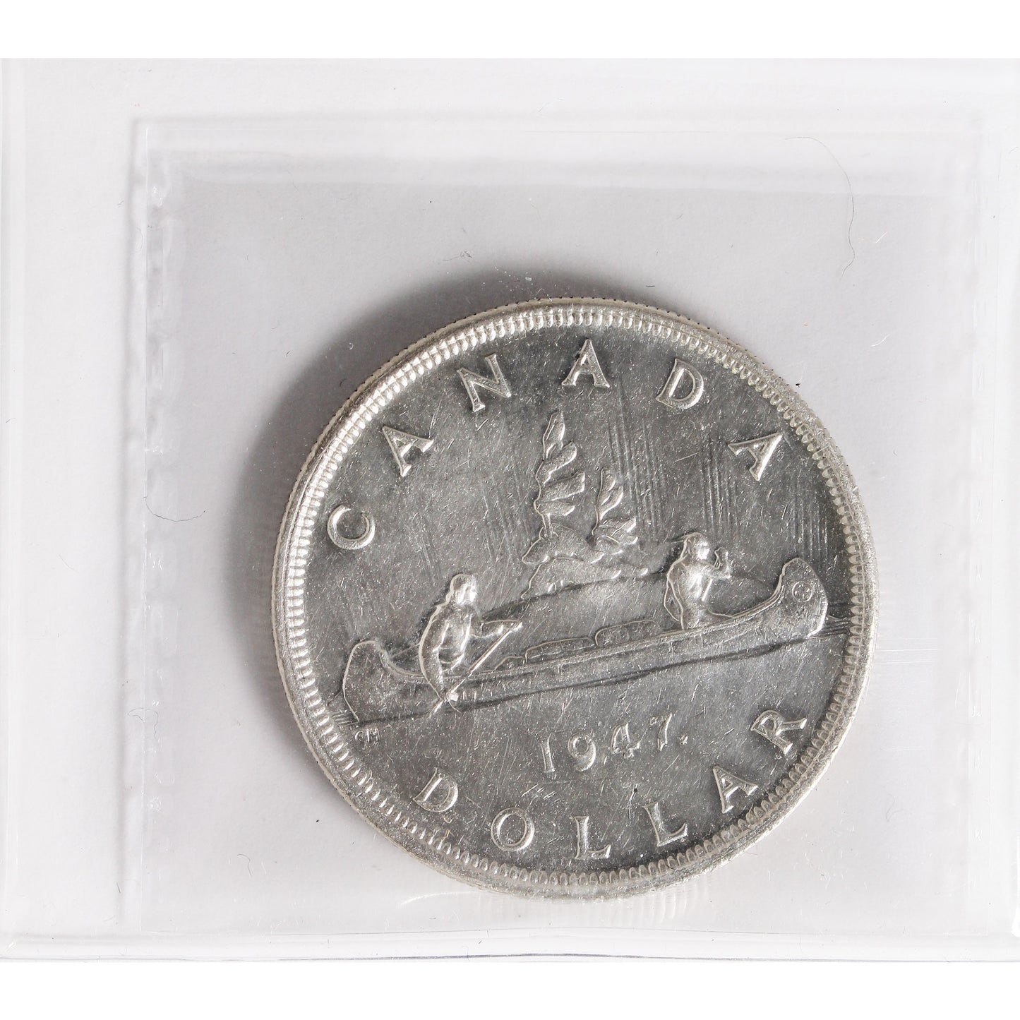 1947 Maple Leaf, Double HP Canada Dollar ICCS Certified AU55