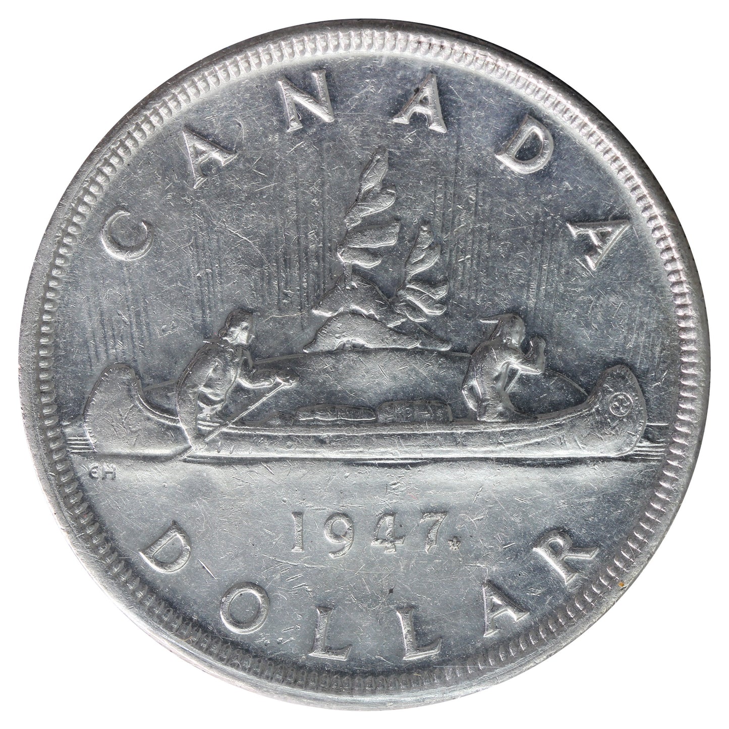 1947 Maple Leaf, Double HP Canada Dollar ICCS Certified AU55