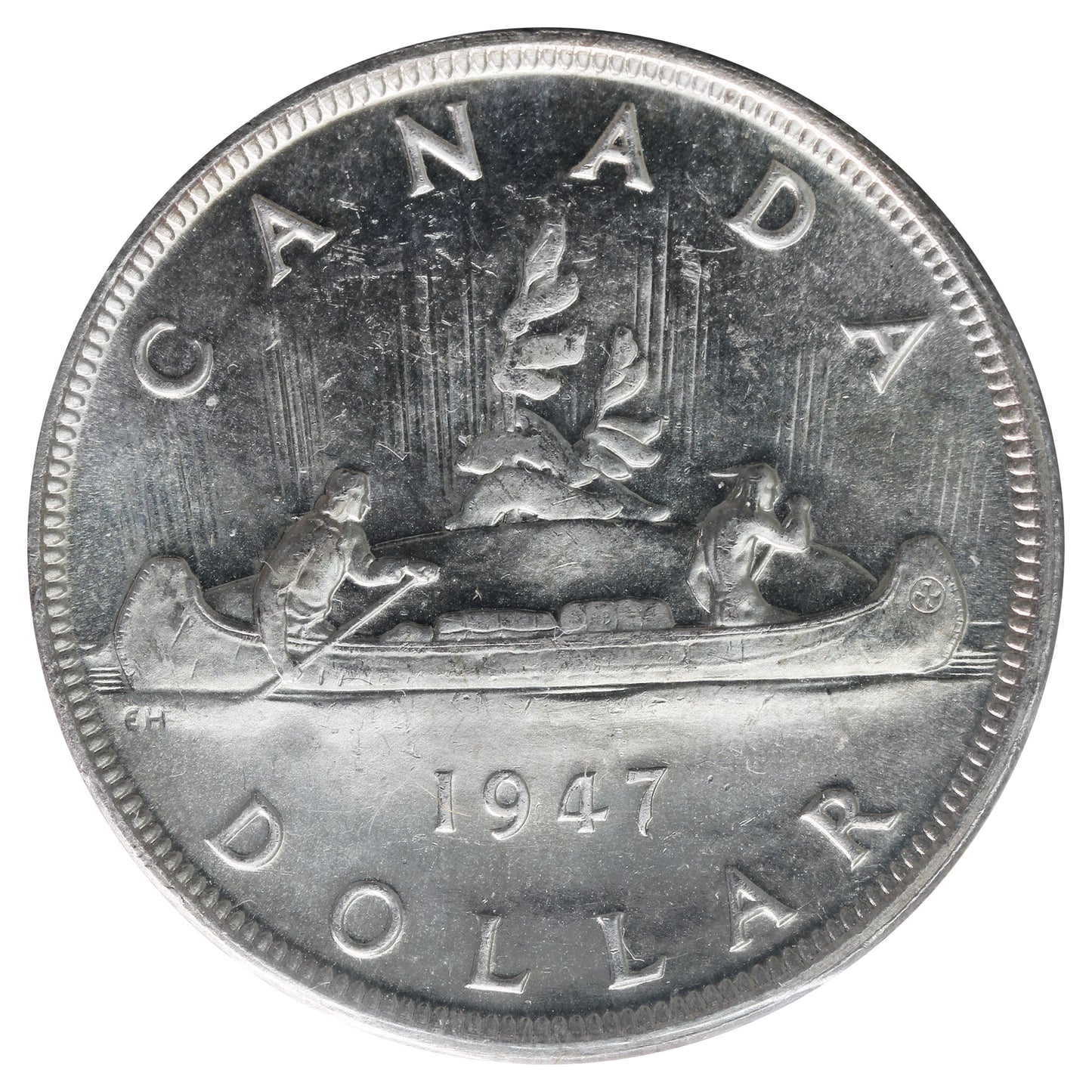 1947 Pointed 7, Quadruple HP Canada Dollar ICCS Certified MS64 (XXR 495)