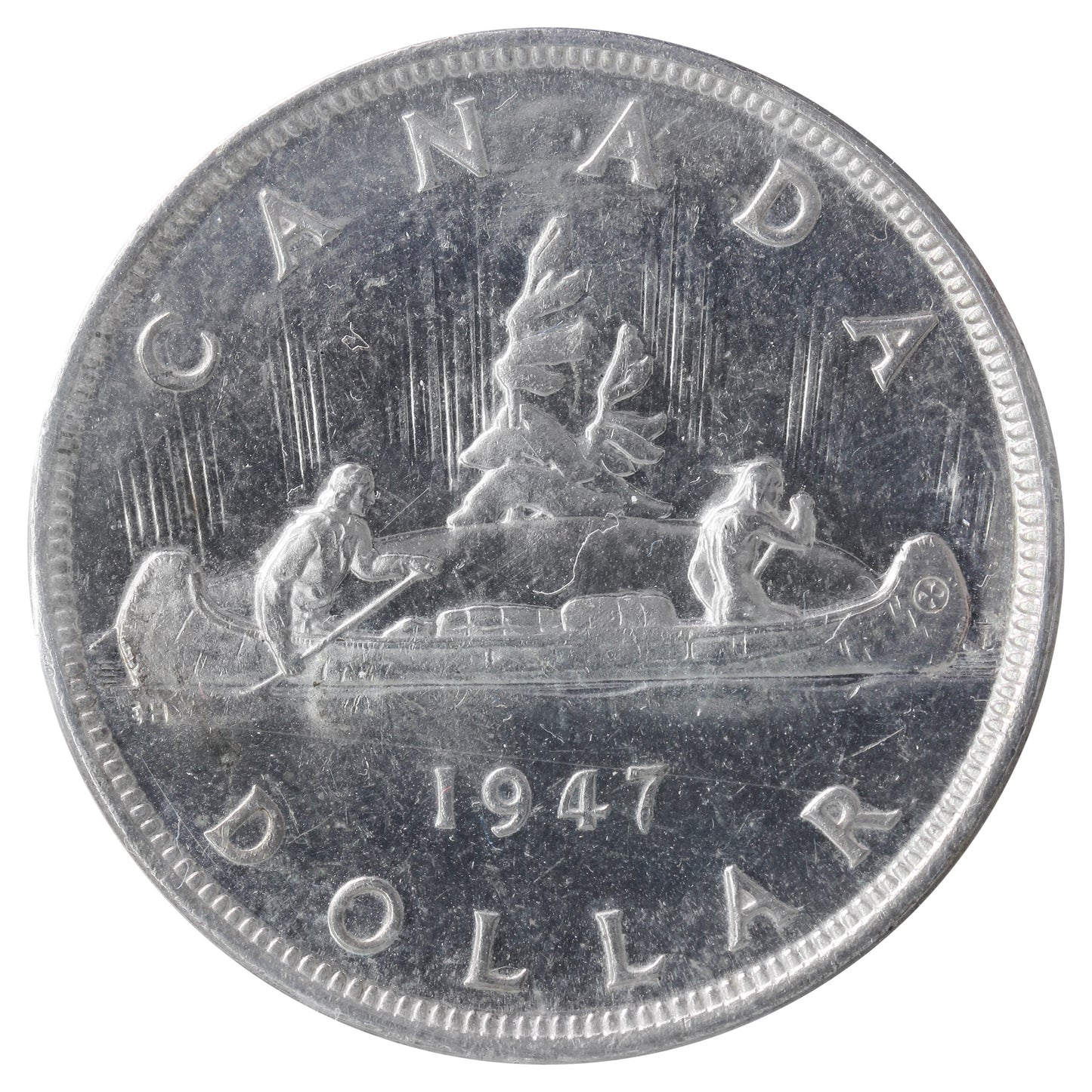 1947 Pointed 7, Quadruple HP Canada Dollar ICCS Certified MS62