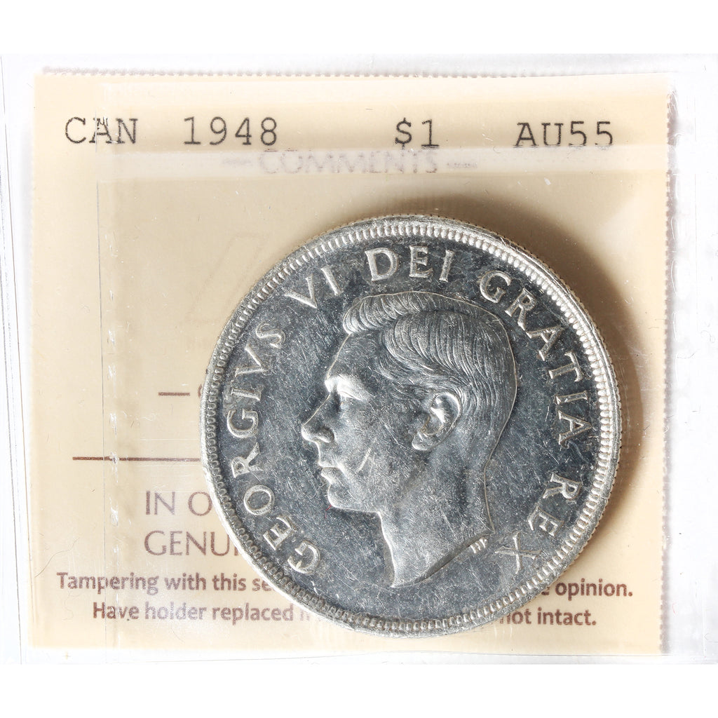 1948 Canada Dollar ICCS Certified AU55 (XHI 077)