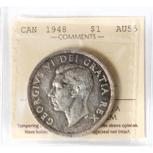 1948 Canada Dollar ICCS Certified AU55 (XGY 782)
