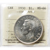 1950 Canada Dollar ICCS Certified MS66 (XBC 004)