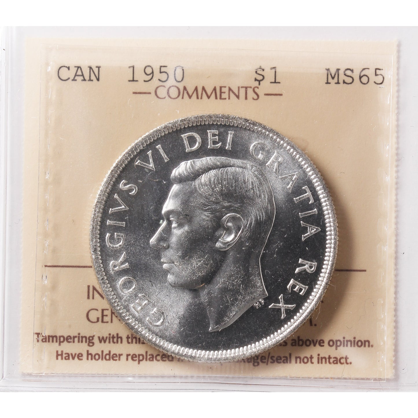 1950 Canada Dollar ICCS Certified MS65 (XAM 117)