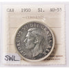 1950 SWL Canada Dollar ICCS Certified AU55
