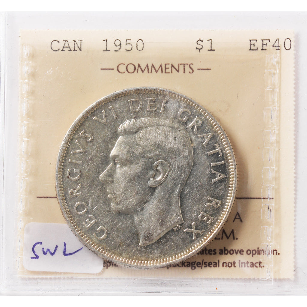 1950 SWL Canada Dollar ICCS Certified EF40
