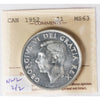 1952 NWL, 2/2 Canada Dollar ICCS Certified MS-63