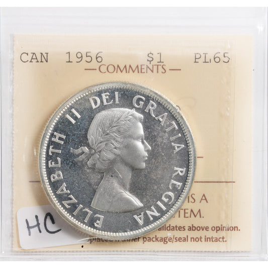 1956 Canada Dollar ICCS Certified PL-65 Heavy Cameo