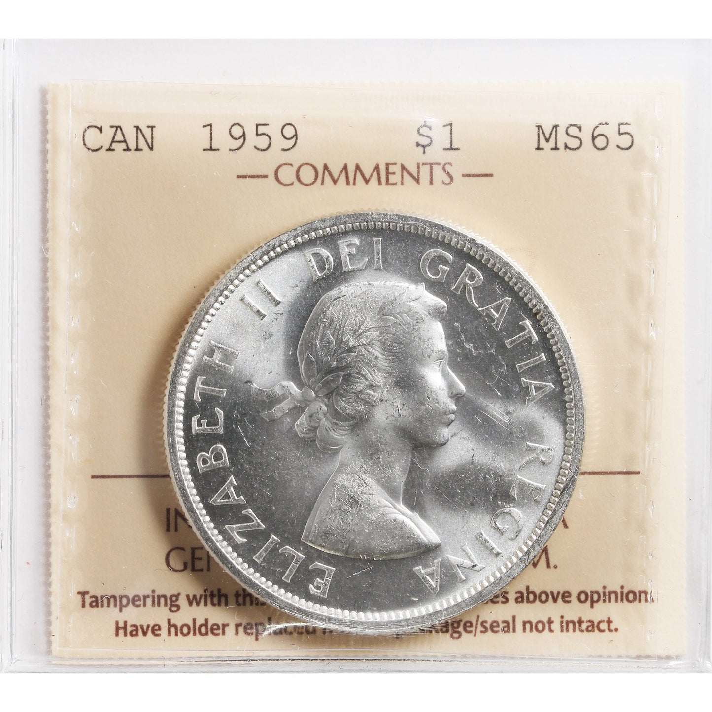 1959 Canada Dollar ICCS Certified MS-65 (XHT 055)