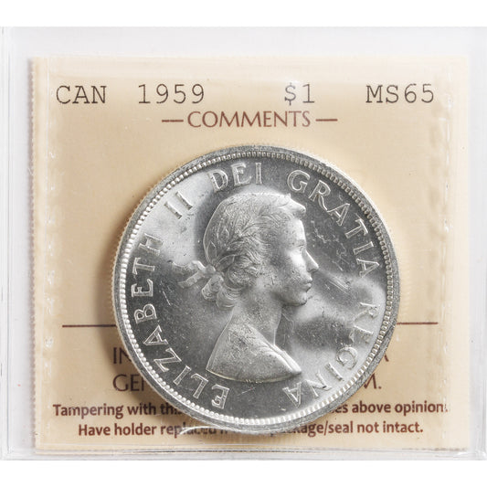 1959 Canada Dollar ICCS Certified MS-65 (XHT 055)