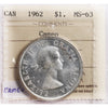 1962 Canada Dollar ICCS Certified MS63 Cameo