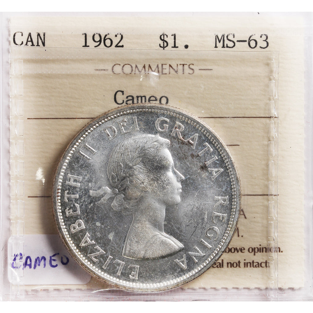 1962 Canada Dollar ICCS Certified MS63 Cameo