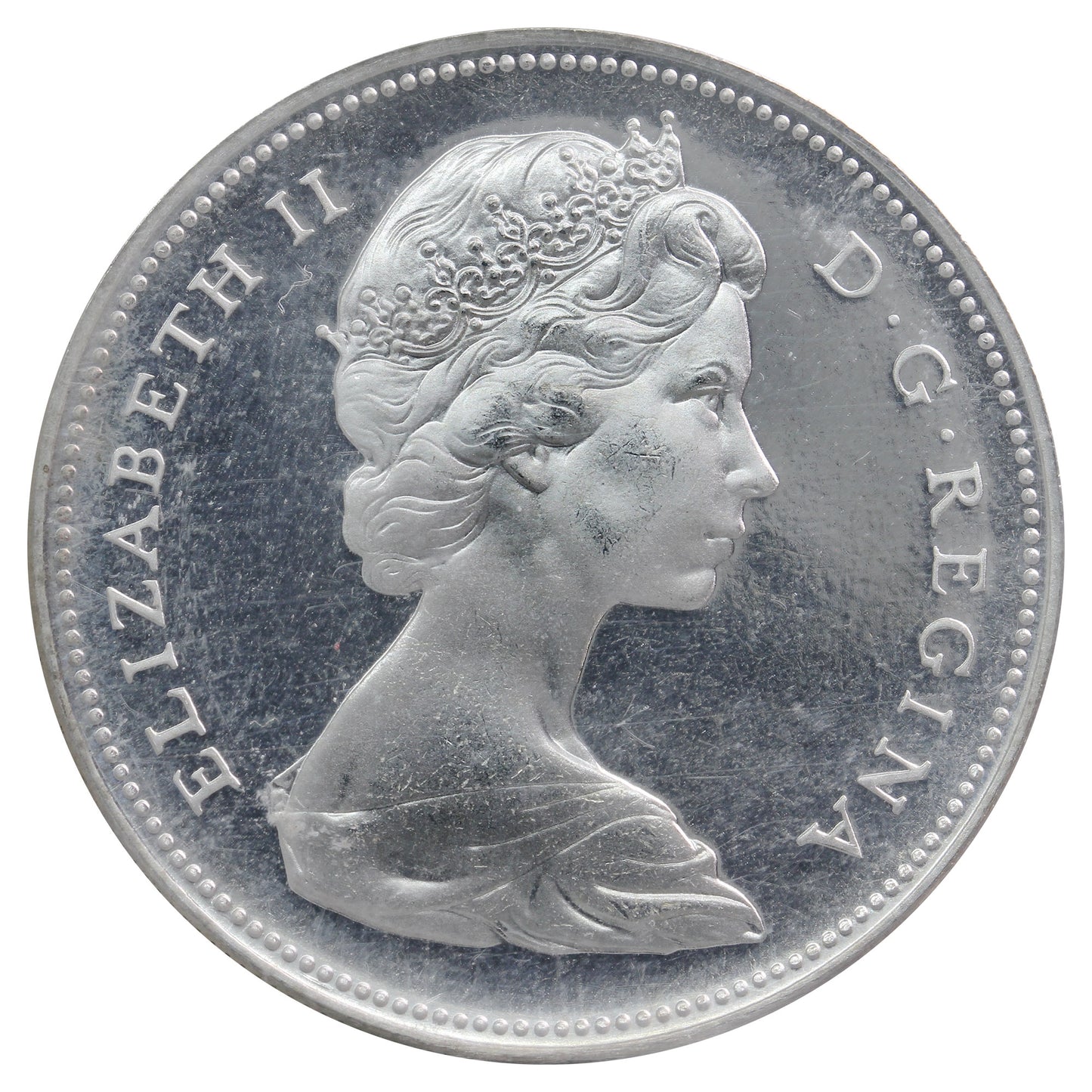 1965 Large Beads Pointed 5 (Type 4) Canada Dollar ICCS Certified PL64 Cameo